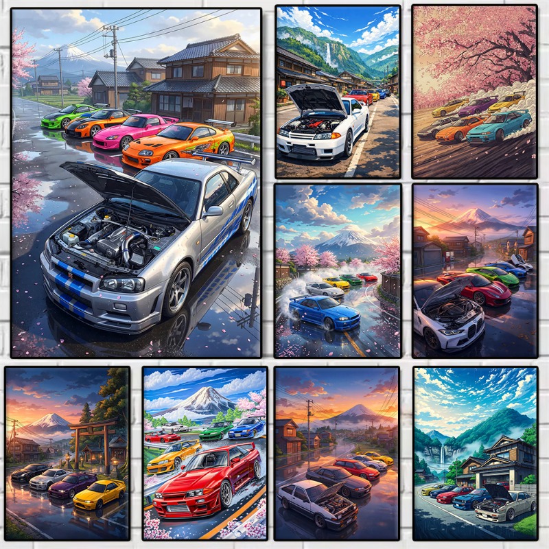 Japanese Living Lifestyle - Anime Japanische JDM Auto GTR Kirschblüten