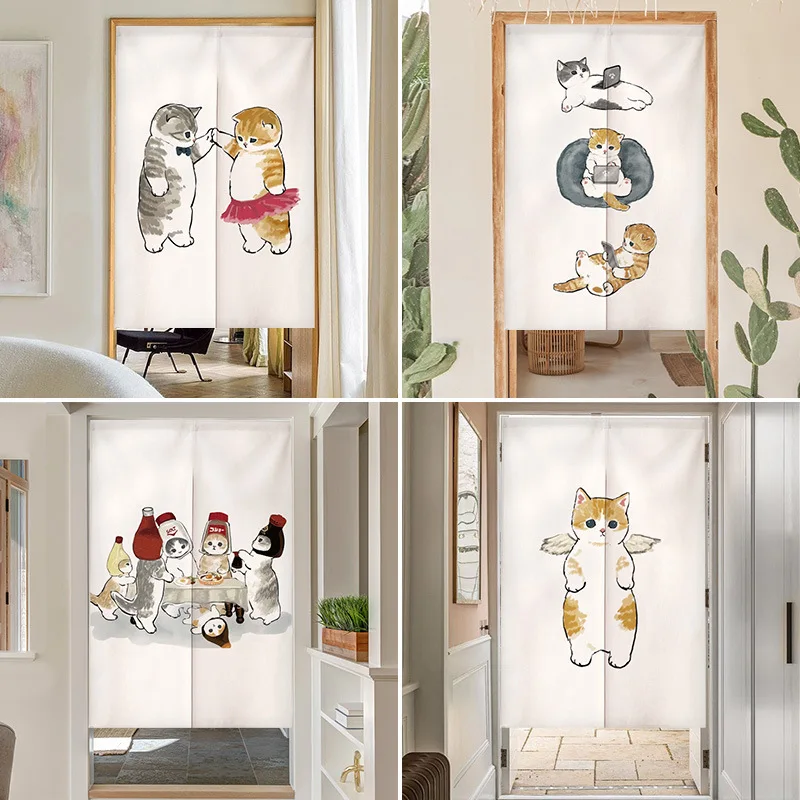 Noren Curtain Doorway - Lustiger Japanischer Katzen-Türvorhang Noren, Niedlicher Vorhang