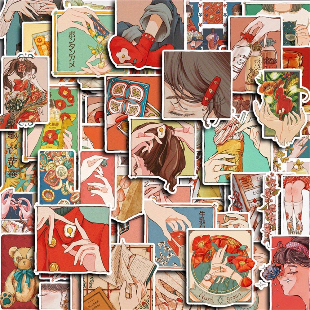 Japanese Lifestyle In Japanese - 50 Stück japanische traditionelle Vintage-Sticker im