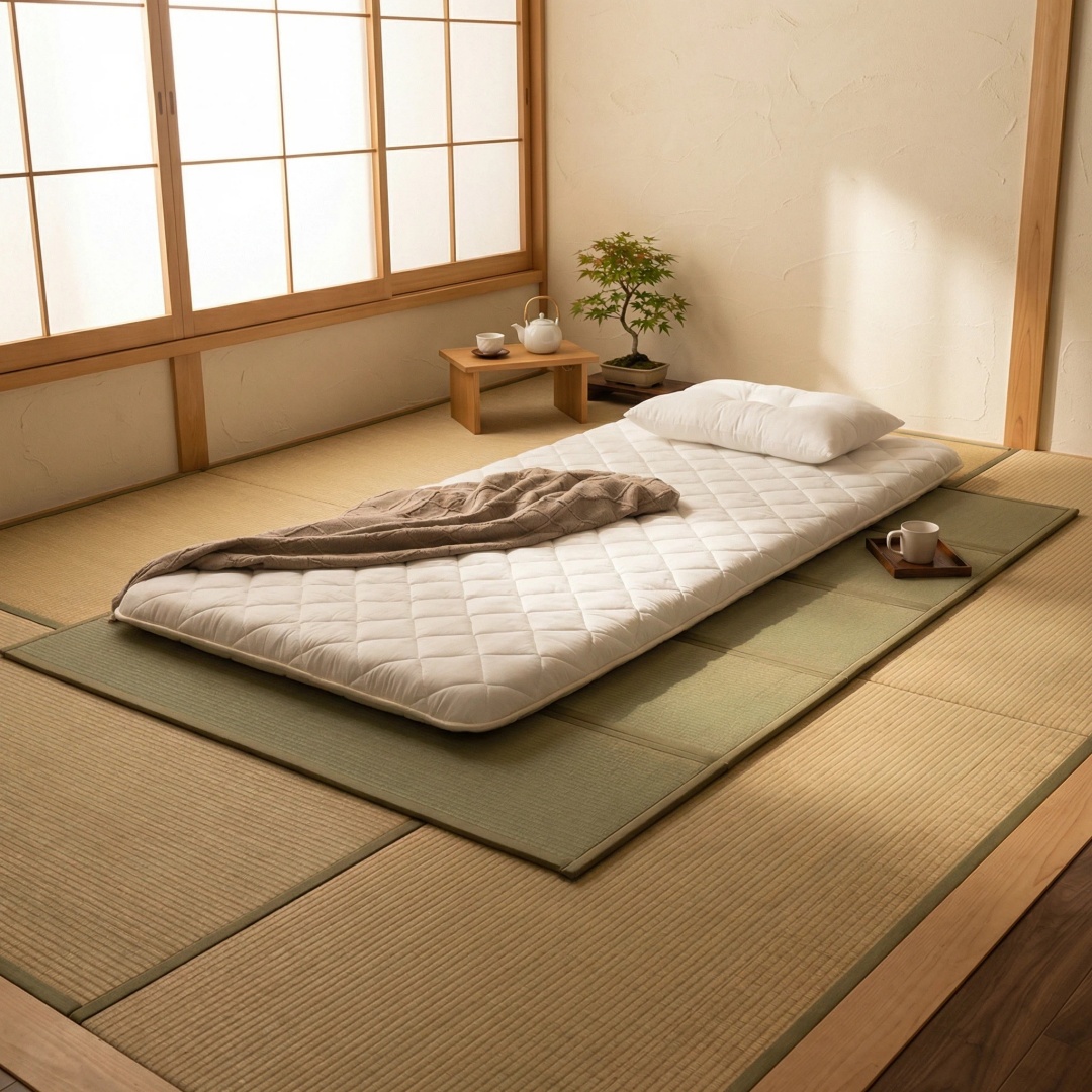 Tatami Mat Rush - Damedai 4-fach Tatami-Pad, japanische Möbel, Rush-Gras-Matratze,