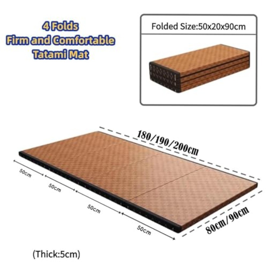 Faltbare Matratze aus Reetgras – Tatami Mat Rush Bewertung und Preis
