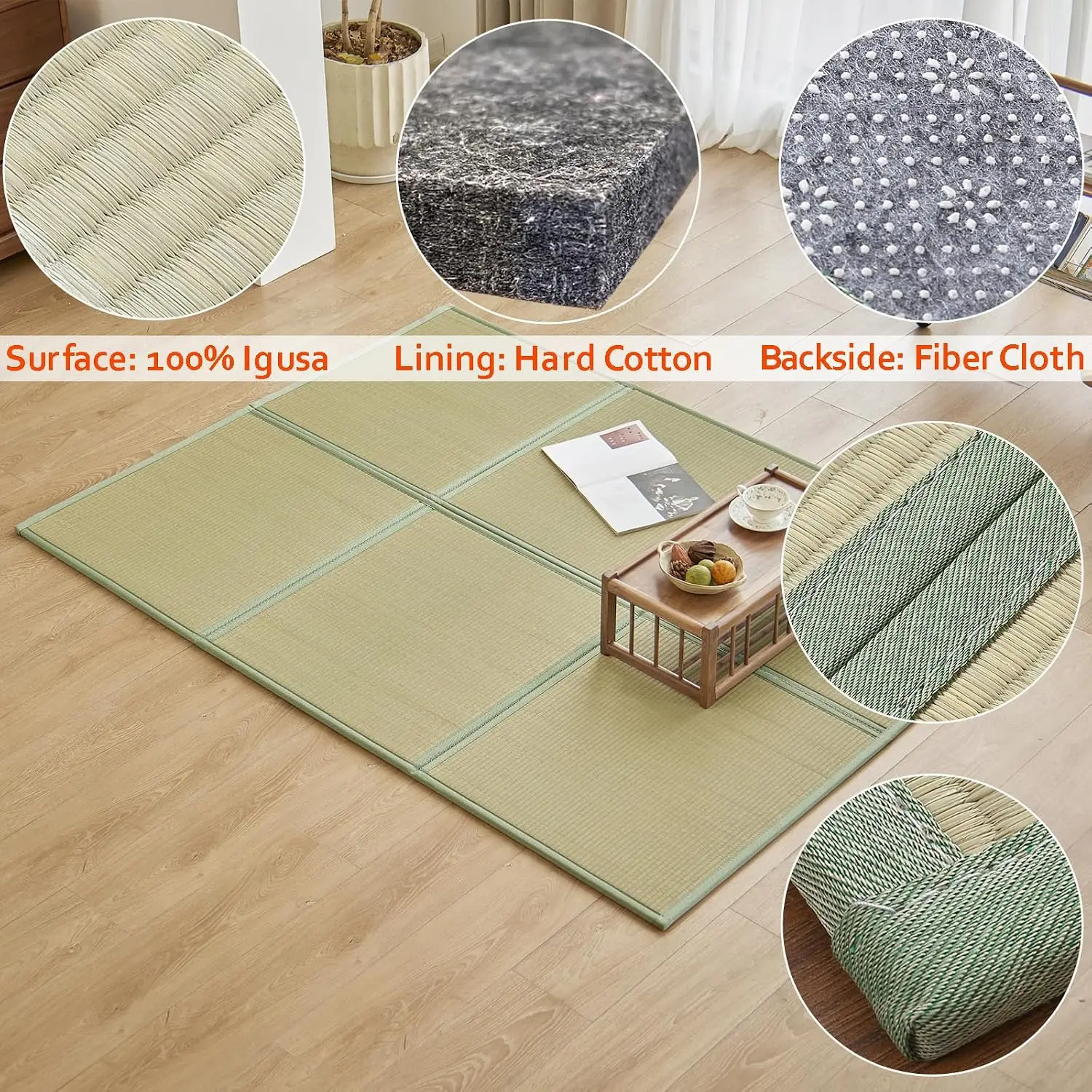 Natürliche Rush-Gras-Bodenmatt – Tatami Mat Rush Bewertung und Preis
