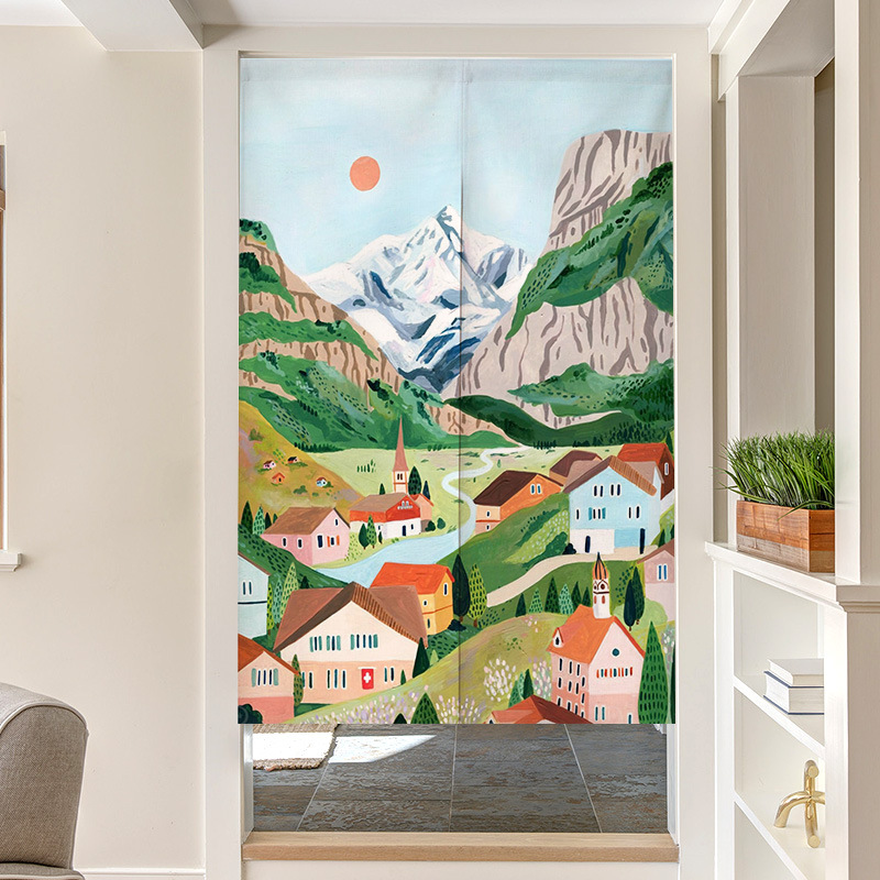 Nordic Ins Handgemalte Malerei – Noren Curtain Doorway Bewertung und Preis