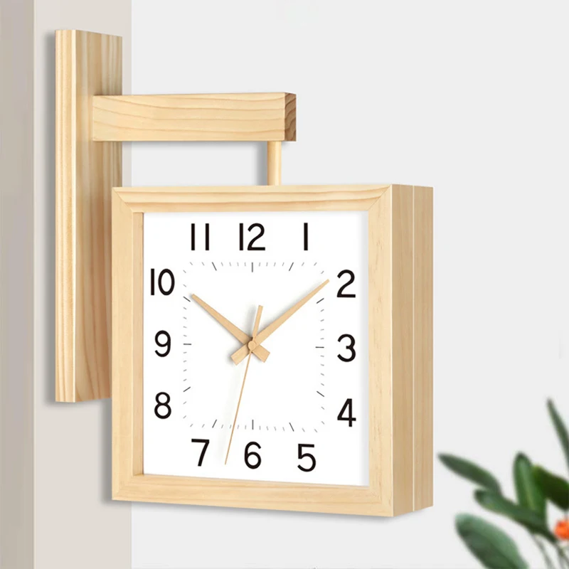 Holz Doppelseitige Wanduhren S – Japanese Living Lifestyle Bewertung und Preis