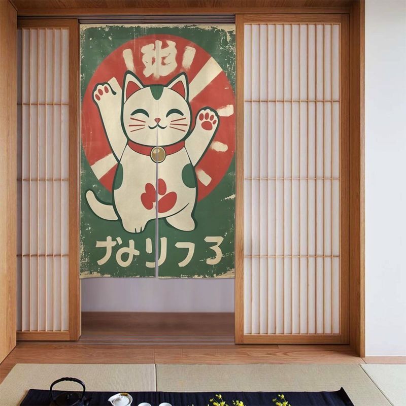 VIKAMA Retro Grüner Maneki Nek – Noren Curtain Doorway Bewertung und Preis
