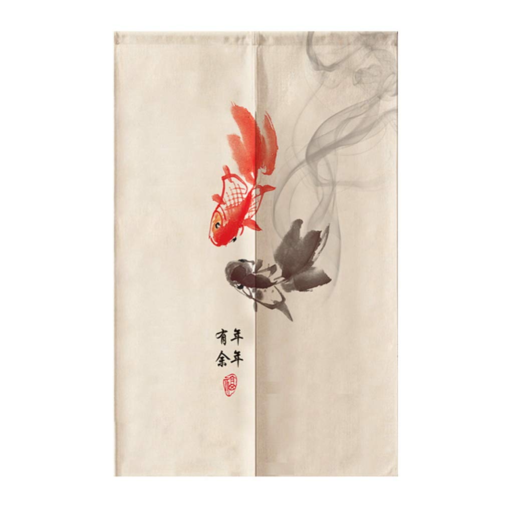Antiker Charakterfisch, japani – Noren Curtain Doorway Bewertung und Preis